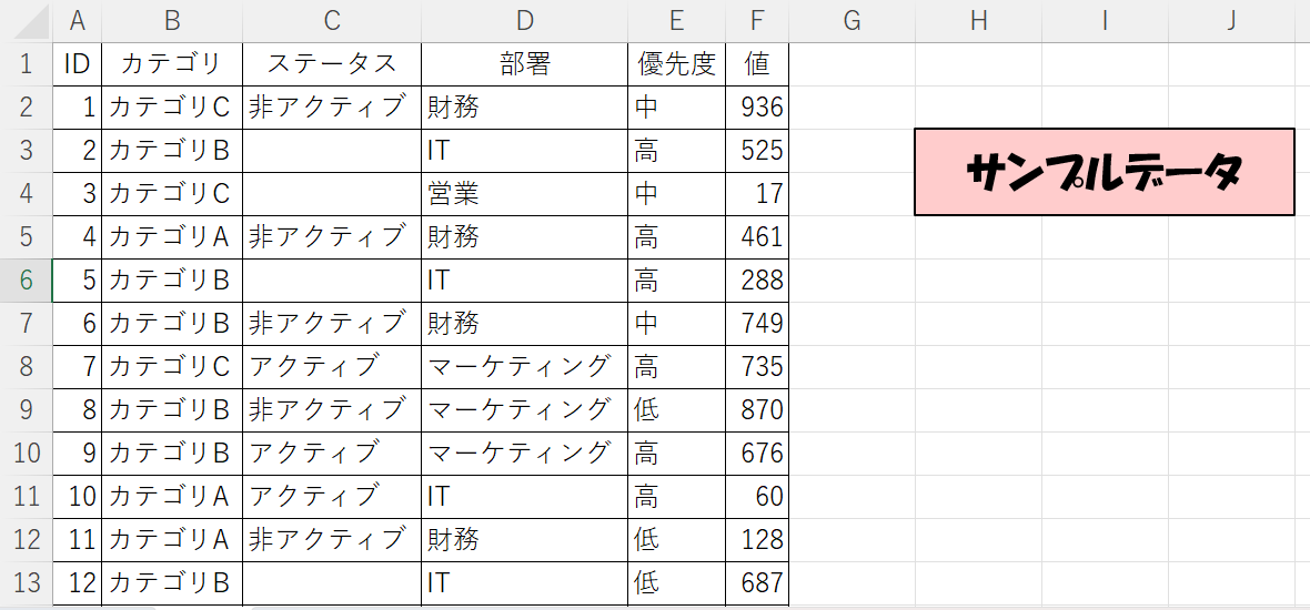 空白を判定し、空白行を削除または選択する方法の説明画像です